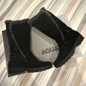 Aquatalia by Marvin K, Made in Italy - Women's size 8 Kold Black Suede Boots com